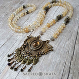 Citrine, pyrite and labradorite are the abundance manifesting crystals used in the Abundant Success Mala from Sacred Skaia.