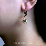 Aphrodite Crystal Teardrop Earrings in Light Silk