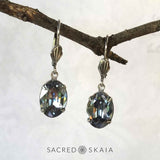 Ostara Crystal Teardrop Earrings in Aquamarine