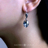 Ostara Crystal Teardrop Earrings in Light Silk