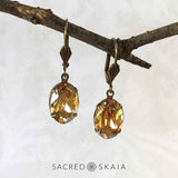 Ostara Crystal Teardrop Earrings in Aquamarine