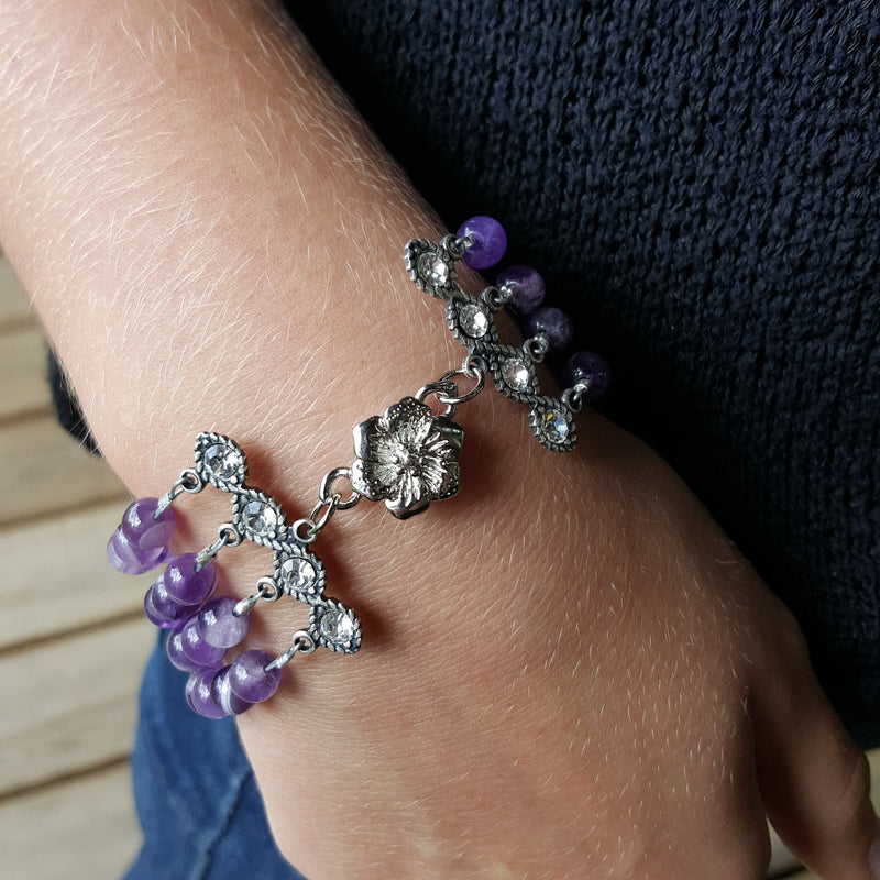 DearAnswer Purple Crystal Bracelet Amethyst Beads India | Ubuy