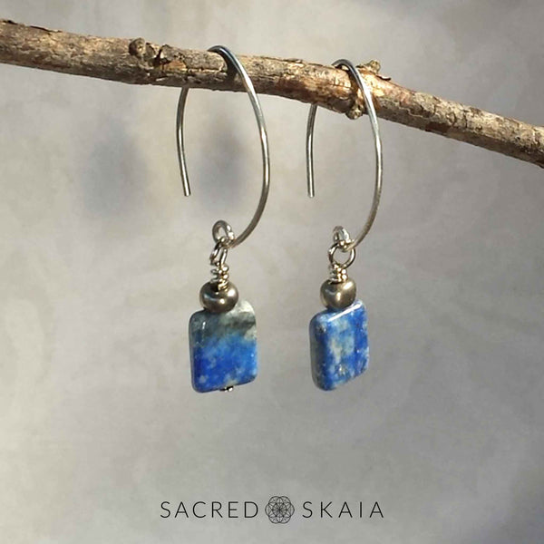 Nicole Rustic Lapis Lazuli Earrings - Sacred Skaia