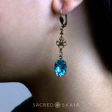 Ostara Crystal Teardrop Earrings in Light Silk